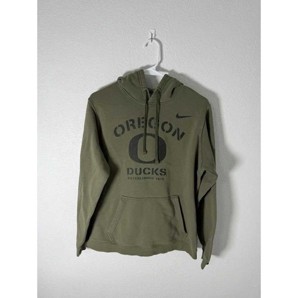 Nike Oregon Ducks Pullover Hoodie Olive Green Men's Medium NCAA Sweatshirt